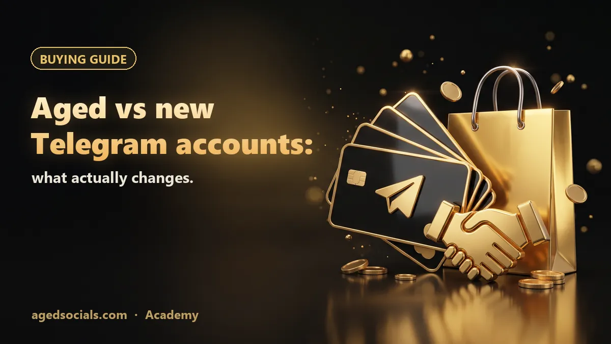 Aged vs new Telegram accounts: what actually changes.: AgedSocials illustration