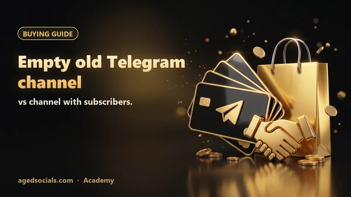 Official Telegram channel interface used to compare an empty old channel with a channel that has subscribers