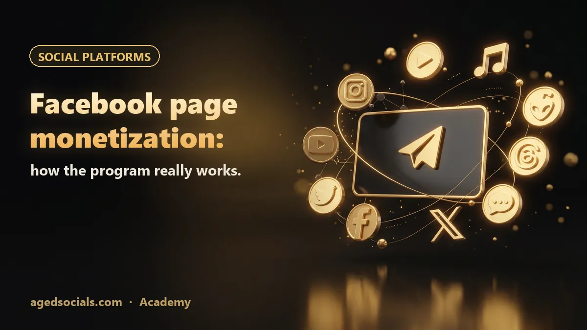 Facebook Page Monetization 2026: How the Content Monetization Program Works: AgedSocials illustration