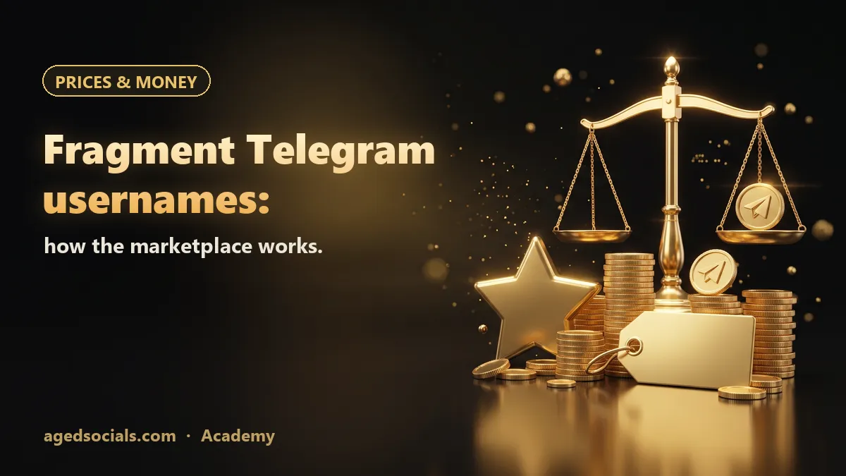 Fragment Telegram usernames: how the marketplace works.: AgedSocials illustration