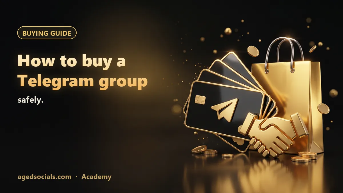 How to buy a Telegram group safely.: AgedSocials illustration
