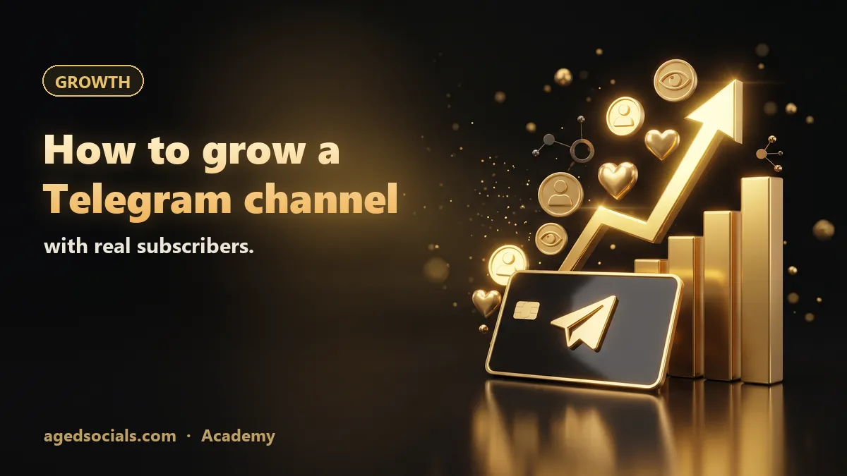 How to grow a Telegram channel with real subscribers.: AgedSocials illustration
