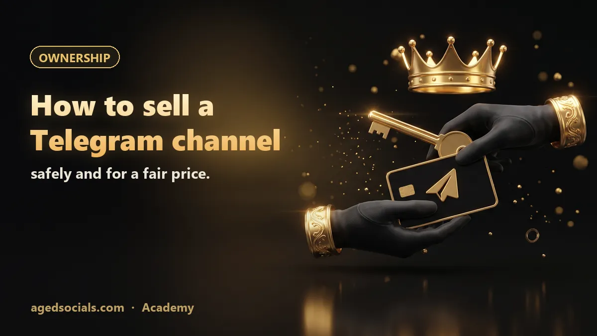 How to sell a Telegram channel safely and for a fair price.: AgedSocials illustration