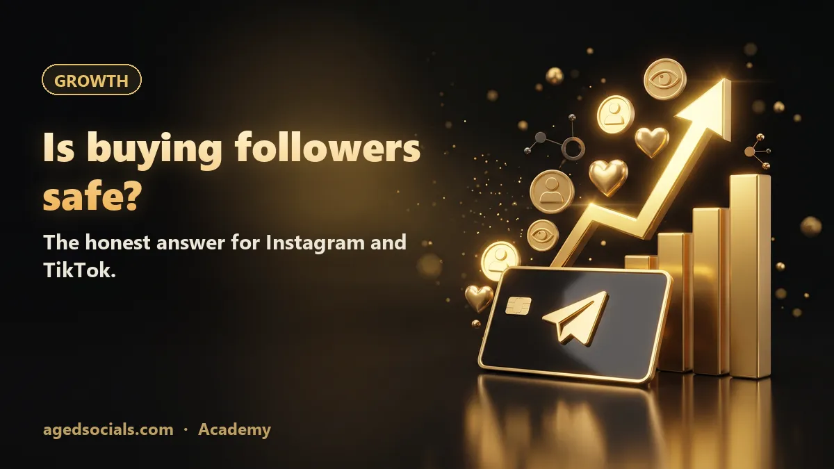 Is Buying Followers Safe? Honest Risks for Instagram and TikTok (2026): AgedSocials illustration