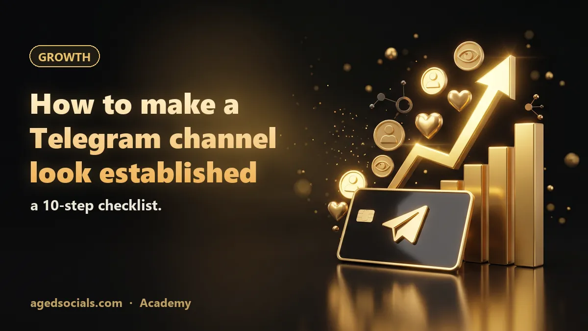 How to Make a New Telegram Channel Look Established: 10-Step Checklist: AgedSocials illustration