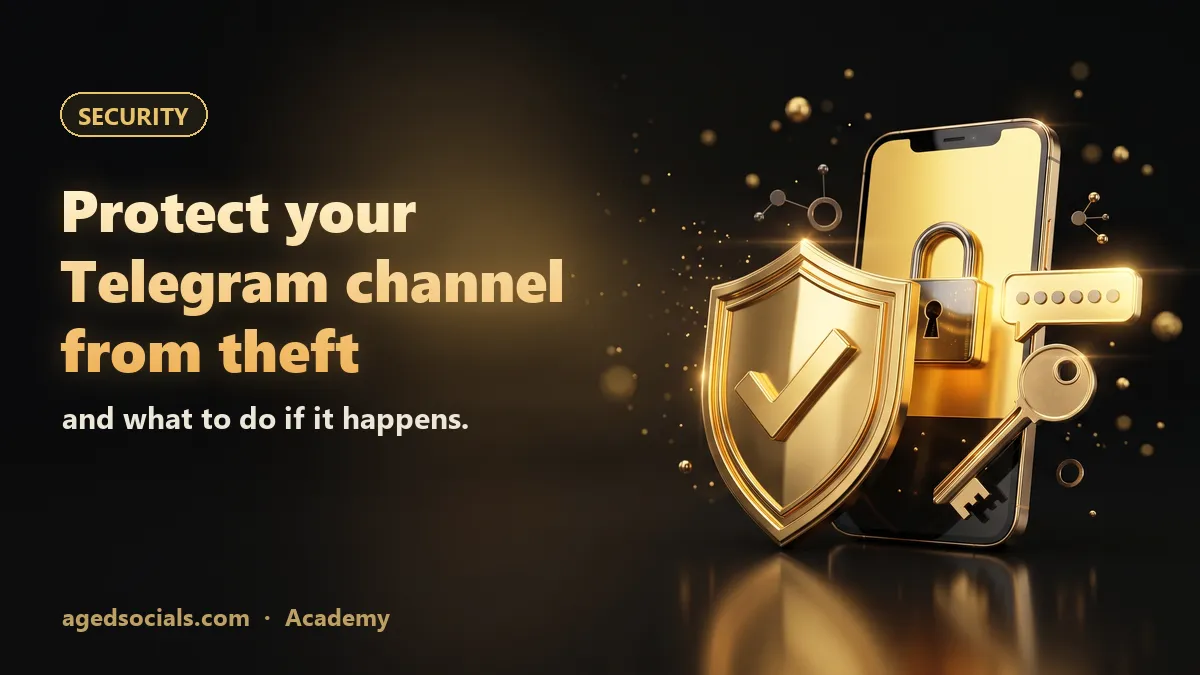 How to Protect Your Telegram Channel From Theft (and What to Do If It Is Stolen): AgedSocials illustration
