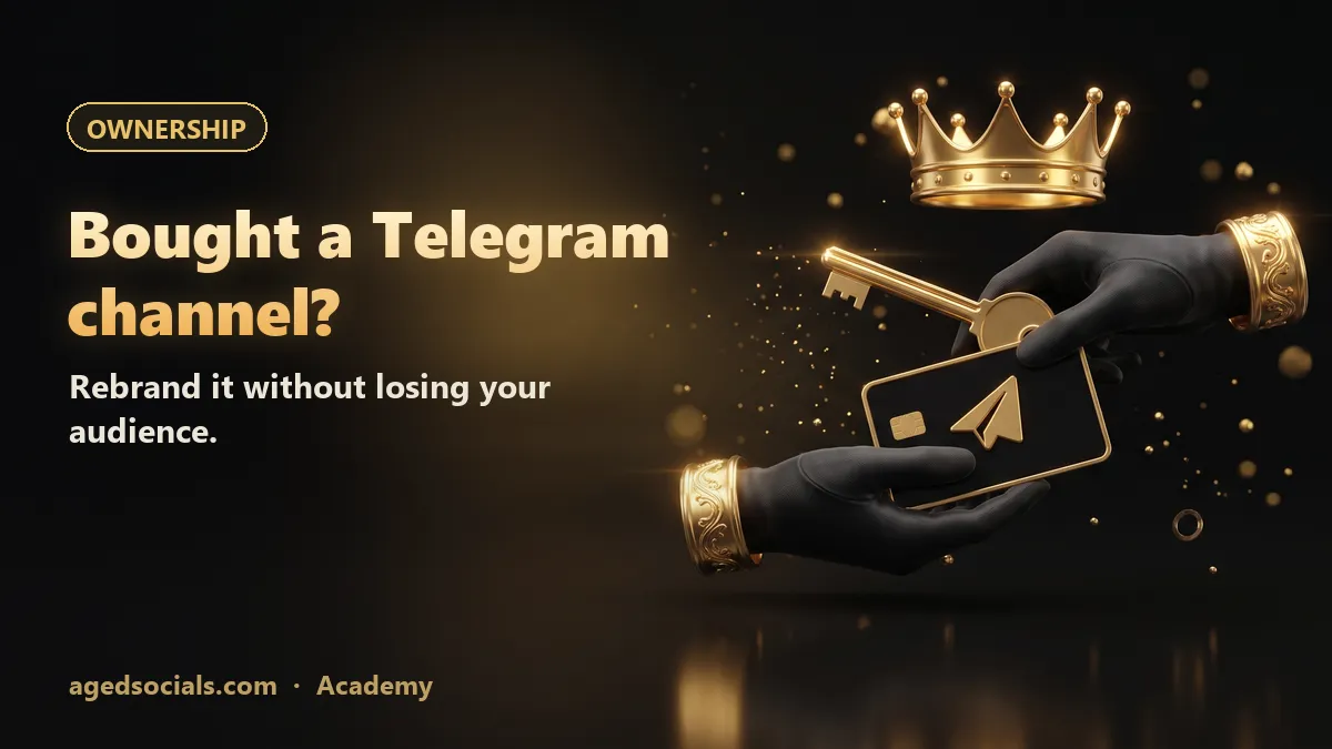 Bought a Telegram Channel? How to Rebrand It Without Losing Subscribers: AgedSocials illustration