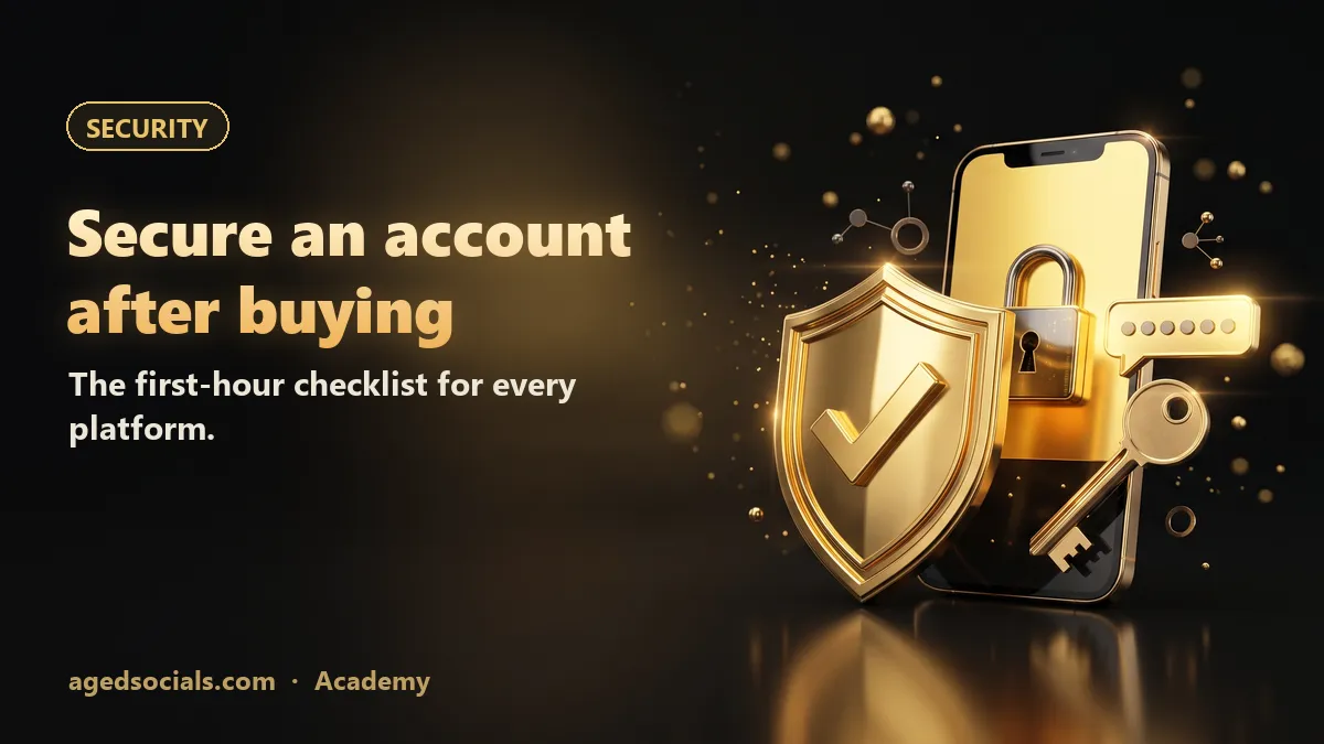 Secure an Account After Buying: Checklist for Every Platform: AgedSocials illustration