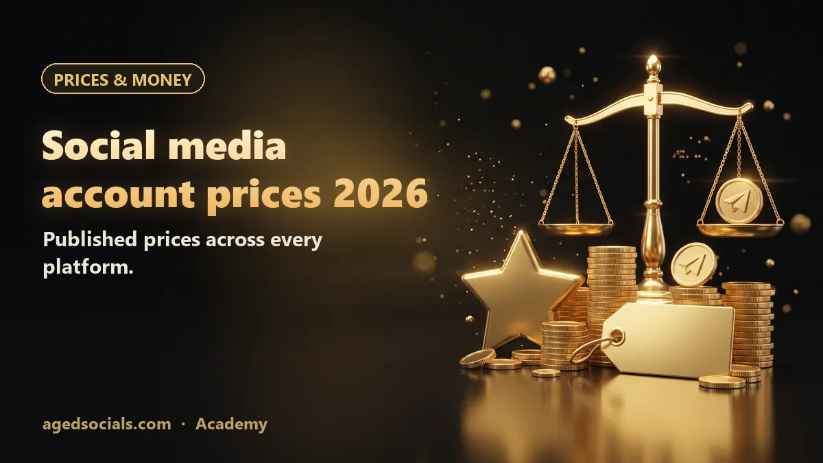 Social Media Account Prices 2026: Telegram, X, Instagram, TikTok, Reddit: AgedSocials illustration