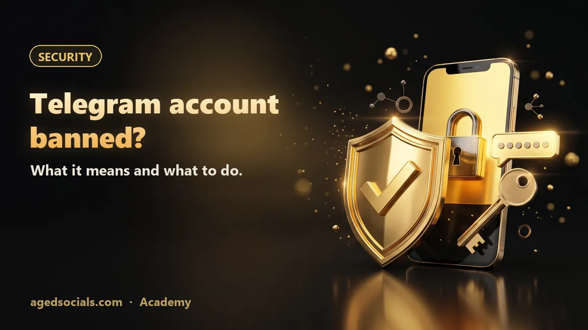 Telegram account banned? What it means and what to do.: AgedSocials illustration