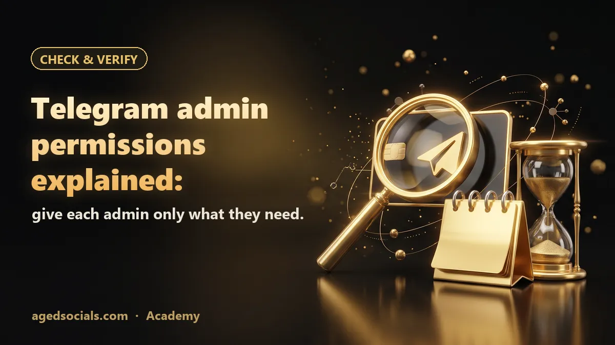 Telegram Admin Permissions Explained: What Admins and Bots Can Change: AgedSocials illustration