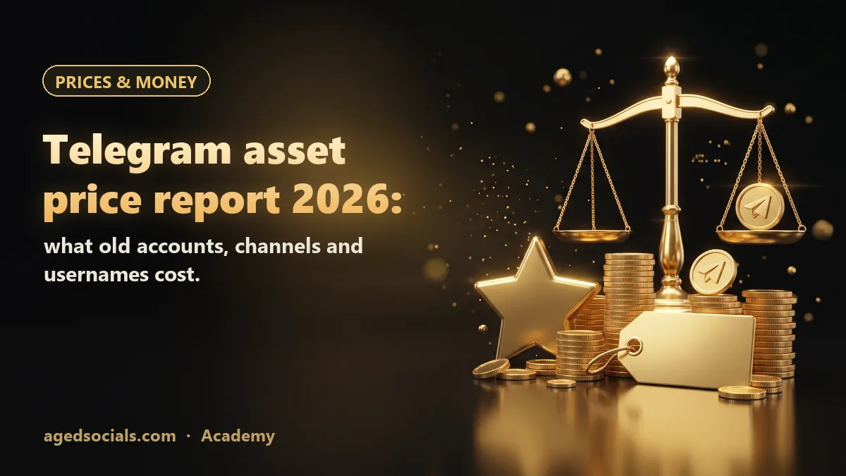 Telegram Asset Price Report 2026: Accounts, Channels, Groups & Usernames: AgedSocials illustration