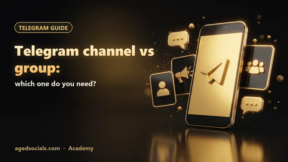 Telegram channel vs group: which one do you need?: AgedSocials illustration