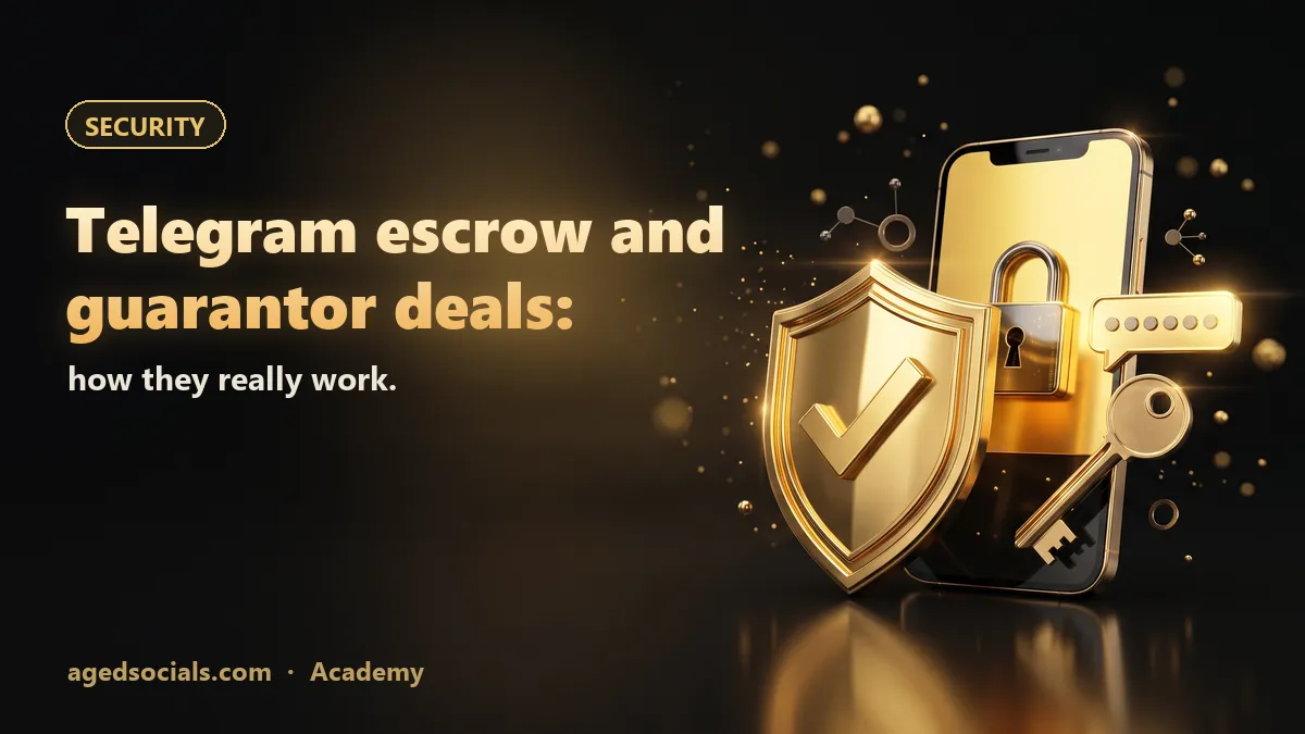Telegram escrow and guarantor deals: how they really work.: AgedSocials illustration