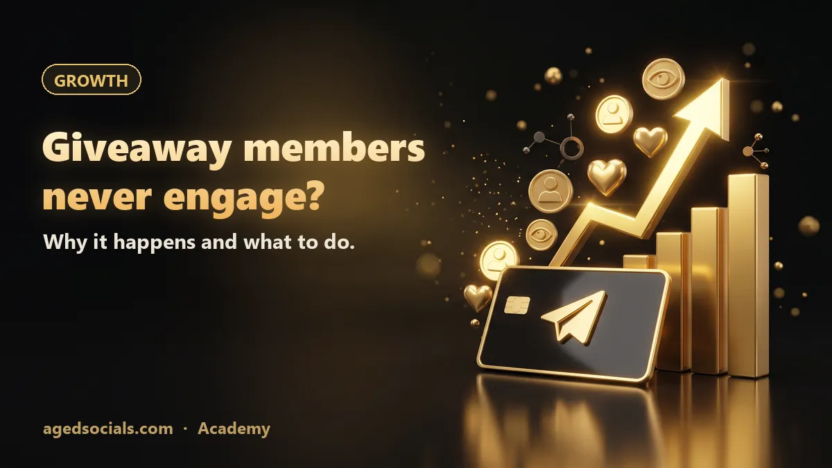 Telegram Giveaway Brought Members Who Never Engage? Why, and How to Fix It: AgedSocials illustration