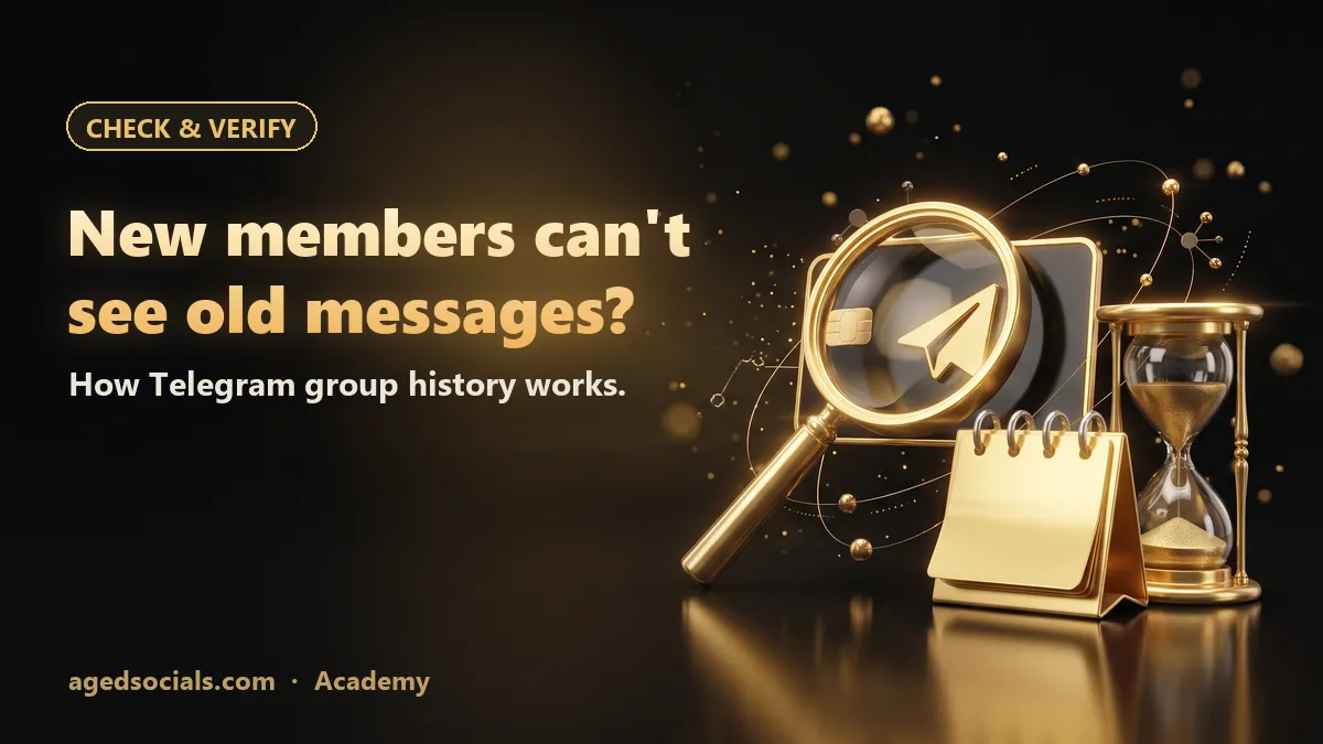 New Members Can't See Old Messages in a Telegram Group? How Chat History Works: AgedSocials illustration