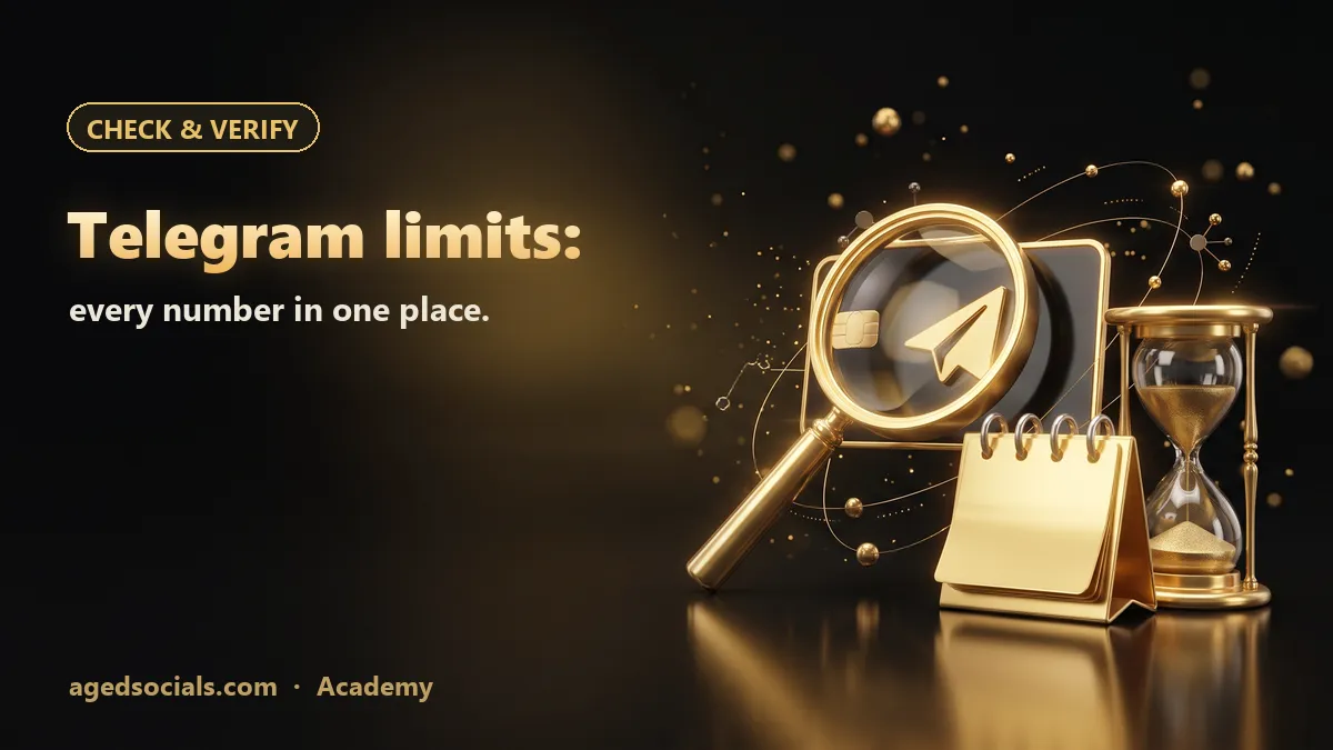 Telegram Limits 2026: Every Limit in One Table (Free vs Premium): AgedSocials illustration