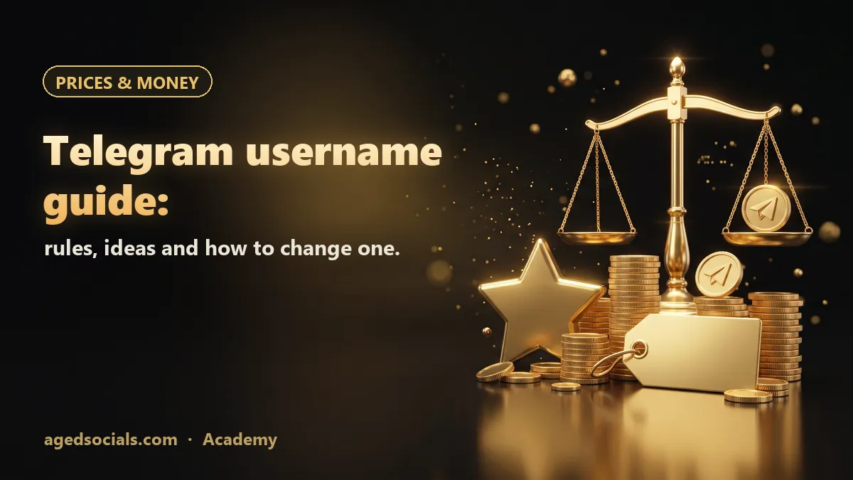 Telegram Username Guide: Rules, Ideas and How to Change a Channel or Group Username: AgedSocials illustration