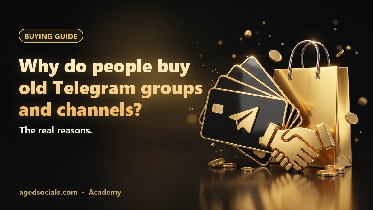 İnsanlar neden eski tarihli Telegram grupları ve kanalları satın alıyor? Gerçek nedenler.: AgedSocials illüstrasyonu