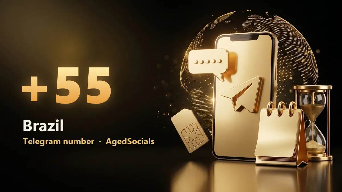 Brazil Telegram virtual number: AgedSocials illustration