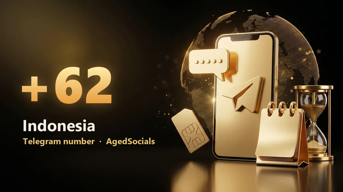 Indonesia Telegram virtual number: AgedSocials illustration