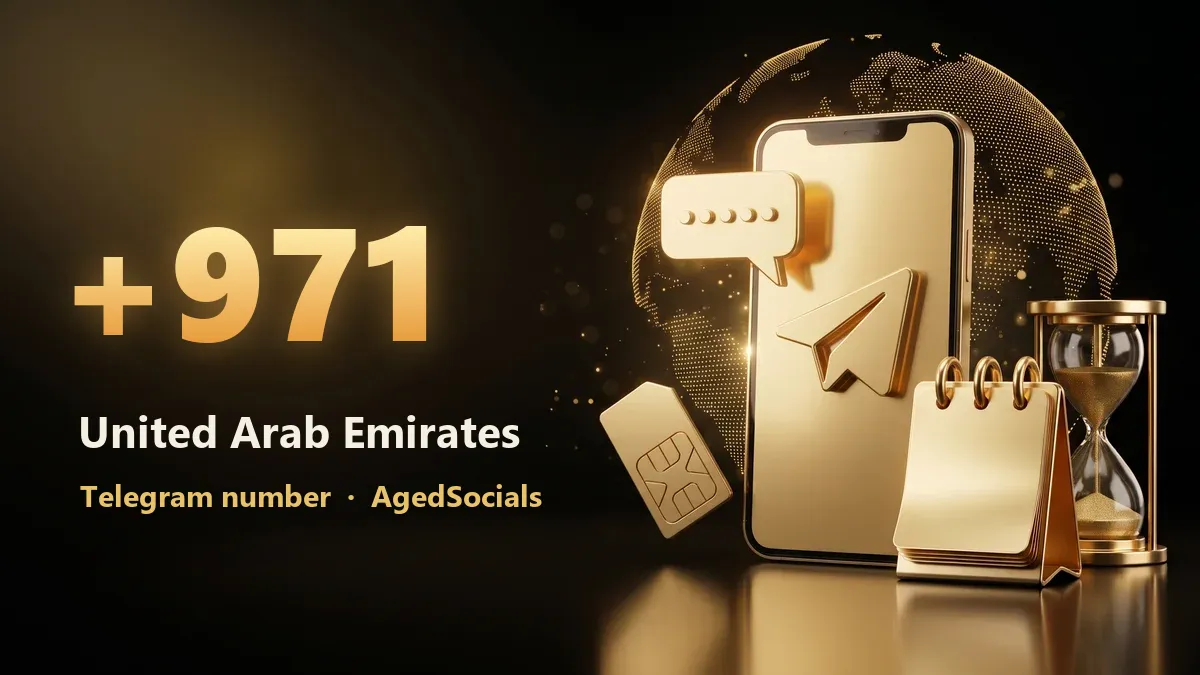 United Arab Emirates Telegram virtual number: AgedSocials illustration